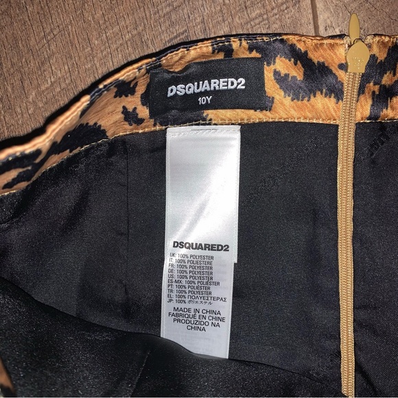 DSQUARED2 Tiger Animal Print Mini Skirt Burnt Orange Brown Black Size 10Y - Picture 3 of 7